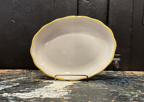 Yellow Scalloped Oval Platter